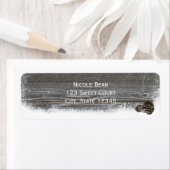 素朴ウィンタースノーフレーク&ピネコン住所 シール (インサイチュ)