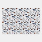 素朴ウィンターパインコーンスプルース離れブランチ ラッピングペーパーシート (正面3)