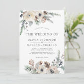 素朴ウィンターパイン植物学結婚フローラ 招待状 (スタンド正面)