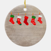 素朴ウィンターファミリーオブファイブソックスオーナメント セラミックオーナメント (裏面)