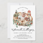 素朴ウィンターホリデーお気に入りのパーティー 招待状 (正面)