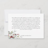 素朴ウィンターホリーベリー&スノー結婚ズ サンキューカード (裏面)