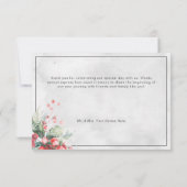 素朴ウィンターホリー&パイン結婚ズ サンキューカード (裏面)
