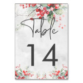 素朴ウィンターホリー&パイン結婚ズ テーブルナンバー (正面)