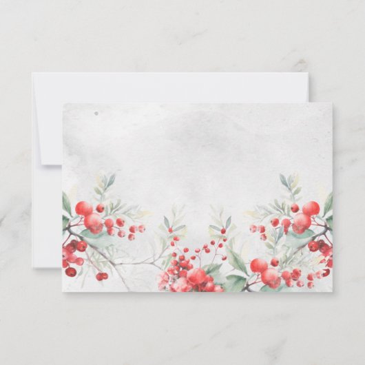 素朴ウィンターホリー&パイン結婚ズQRコード 出欠カード (裏面)