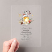 素朴ウィンターランタン透明ブライダルシャワー アクリル招待状 (インサイチュ (ポータブル))