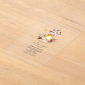 素朴ウィンターランタン透明ブライダルシャワー アクリル招待状 (レイダウン)