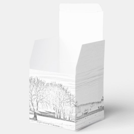 素朴ウィンターワンダーランド結婚式の引き出物ボックス フェイバーボックス (オープン)