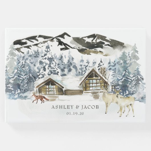 素朴ウィンター結婚マウンテンズゲスト ゲストブック (正面)