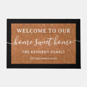 素朴ウェルカムホームスイートホームファミリー名 ドアマット (正面)