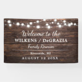 素朴ウェルカムモダンファミリ懇親会文字列ライト 横断幕 (横)