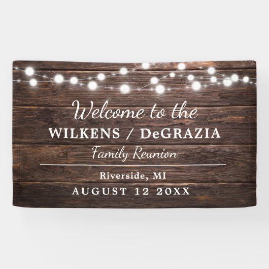 素朴ウェルカムモダンファミリ懇親会文字列ライト 横断幕 (横)