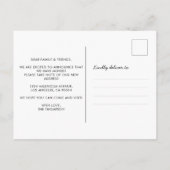 素朴ウォーターカラーハウスホーム引っ越しました 案内ポストカード (裏面)