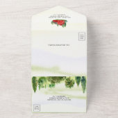 素朴ウォーターカラーレッドバーンルーラルファームズ結婚ズ オールインワン招待状 (外側)