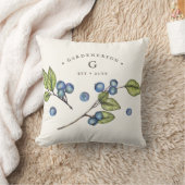 素朴ウオーターカラーブルーベリーカスタム クッション (ブランケット)