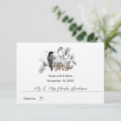 素朴ウグイスの愛結婚の鳥の座席表 招待状 (スタンド正面)