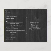 素朴ウスシューズ&フラワーウェディングRSVPカード インビテーションポストカード (裏面)