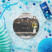 素朴ウスシューズ&フラワーカントリー結婚式プレート ペーパープレート (パーティー)