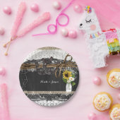 素朴ウスシューズ&フラワーカントリー結婚式プレート ペーパープレート (パーティー)