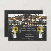 素朴ウスシューズ&フラワーズカントリーウェディングRSVP 出欠カード (正面/裏面)