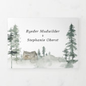 素朴ウッズバ結婚ン |三重招待状 三つ折り招待状 (カバー)