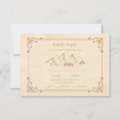 素朴ウッズマウンテン結婚スケッチ 出欠カード (正面)