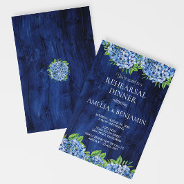 素朴ウッドアジサイのリハ結婚ーサルディナー 招待状