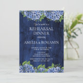 素朴ウッドアジサイのリハ結婚ーサルディナー 招待状 (スタンド正面)