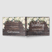 素朴ウッドグリーンリー白バラのゲストブック ゲストブック (全面)