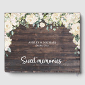 素朴ウッドグリーンリー白バラのゲストブック ゲストブック (裏面)