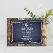 素朴ウッドデニカジュアルム救写真結婚の日付 招待状 (スタンド正面)