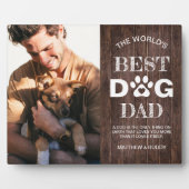 素朴ウッドドッグ最高のパパ写真&引用文プラーク フォトプラーク (正面)