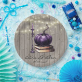 素朴ウッドパープル結婚カボチャ ペーパープレート (パーティー)