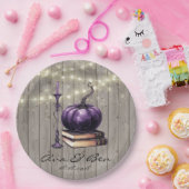 素朴ウッドパープル結婚カボチャ ペーパープレート (パーティー)