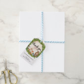 素朴ウッドランド動物木製スライス感謝していユーラベル ギフトタグ (より糸付き)