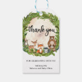 素朴ウッドランド動物木製スライス感謝していユーラベル ギフトタグ (裏面)