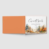 素朴ウッドランド秋結婚林 ゲストブック (全面)