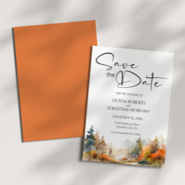 素朴ウッドランド秋結婚林 セーブザデート