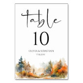 素朴ウッドランド秋結婚林 テーブルナンバー (裏面)
