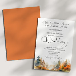 素朴ウッドランド秋結婚林 招待状