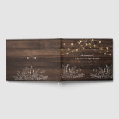 素朴ウッドルックストリングラ結婚イト ゲストブック (全面)