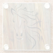 素朴ウッドルック – ワイルドホースヘッド ガラスコースター (裏面)