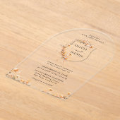 素朴エレガントお洒落野結婚花 アクリル招待状 (レイダウン)