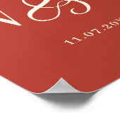 素朴エレガントなカップルイニシャル結婚の ポスター (角)