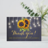 素朴エレガントなヒマワラ感謝していス結婚秋 サンキューカード (スタンド正面)
