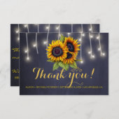素朴エレガントなヒマワラ感謝していス結婚秋 サンキューカード (正面/裏面)
