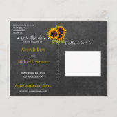 素朴エレガントなヒマワリ救秋結婚デイト 案内ポストカード (裏面)