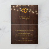 素朴エレガントなヒマワリ結婚の写真 サンキューカード (内部)