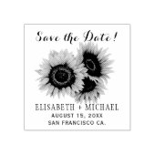 素朴エレガントなヒマワリ結婚シ救ックのデート ラバースタンプ (インプリント)