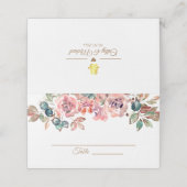 素朴エレガントな埃っぽいピンクのフローラ中国の結婚の プレイスカード (外部開封)